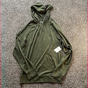 NWT Public Opinion Olive Green Hooded Sweat Shirt Size SZ Small /S